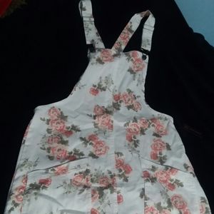 Flowered overall dress